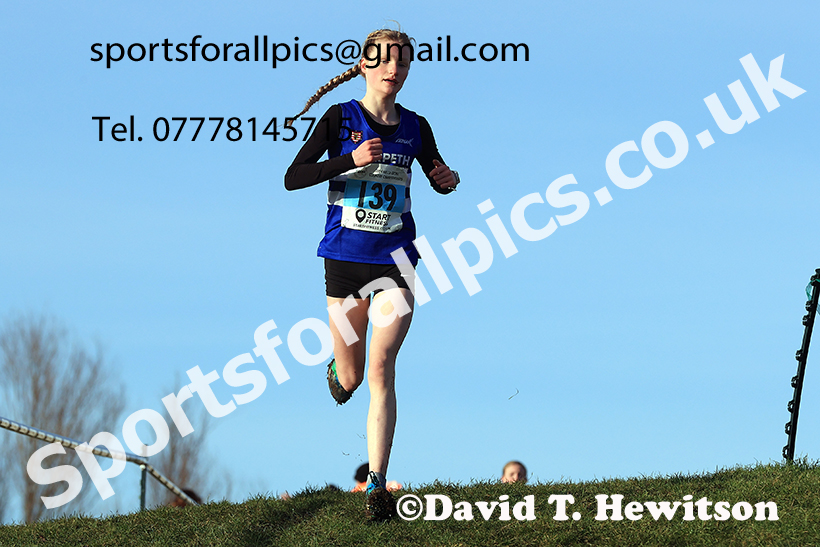 Girls under-13s 2024 NECAA Cross Country Champs., Temple Park, South Shields. Photo: David T. Hewitson/Sports for All Pics